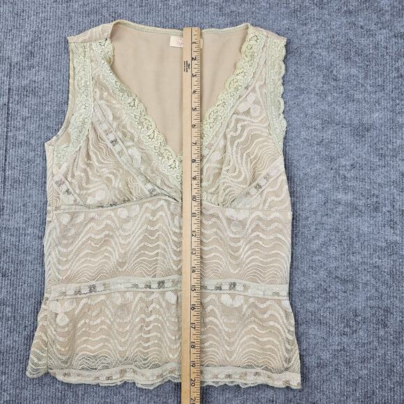 Vintage Y2K Speechless Tank Top Womens Medium Lace Sheer Overlay Fairy Whimsi - Picture 4 of 5
